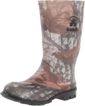 Kamik Kids Stomp Waterproof Rain Boots,Olive,