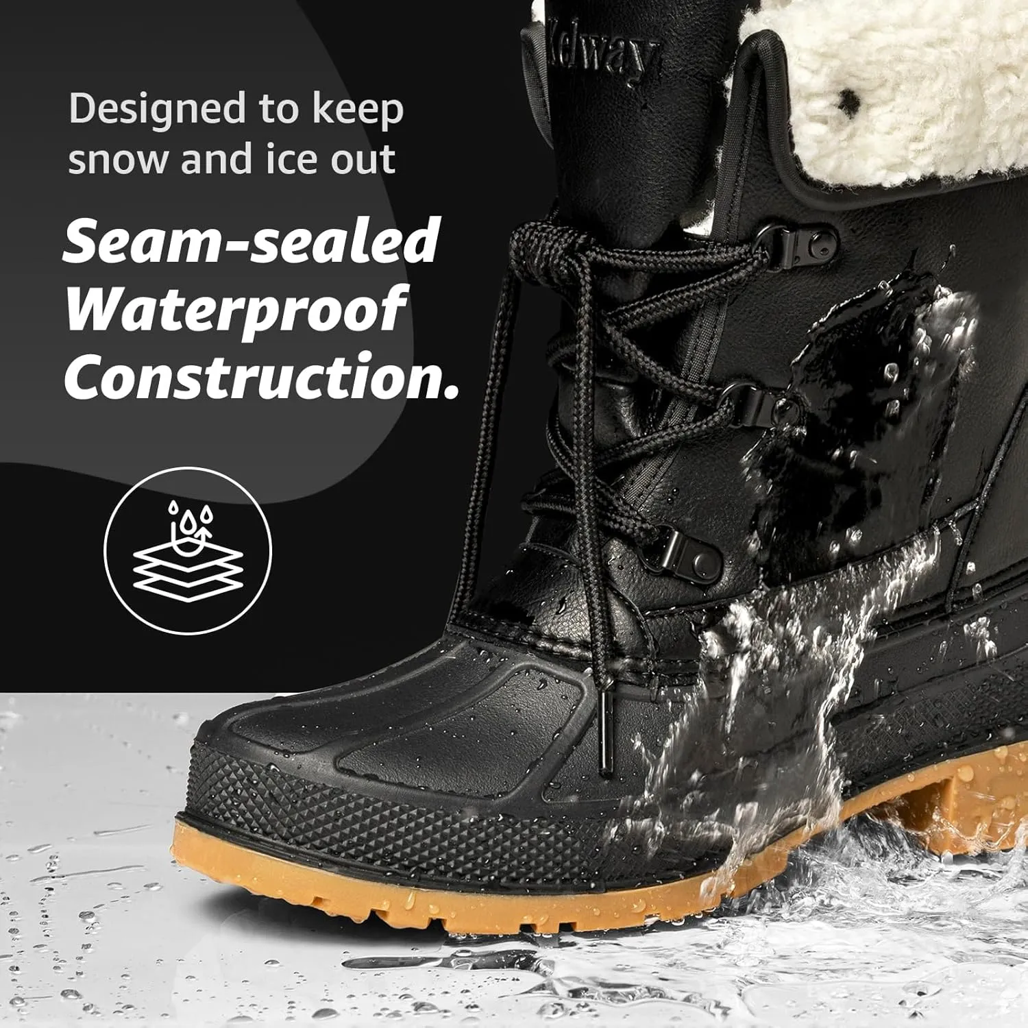 Kelway Snow Boots for Women Waterproof Insulated Warm Winter Shoes with Non-Slip Soles for Hiking Walking Camping