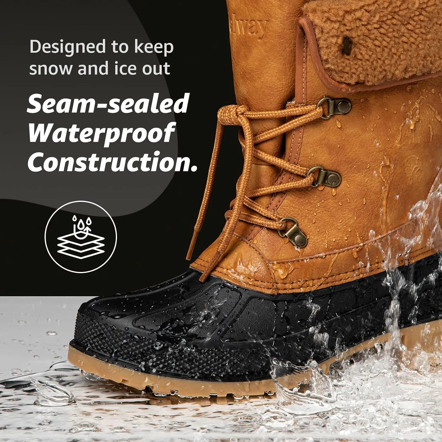 Kelway Snow Boots for Women Waterproof Insulated Warm Winter Shoes with Non-Slip Soles for Hiking Walking Camping