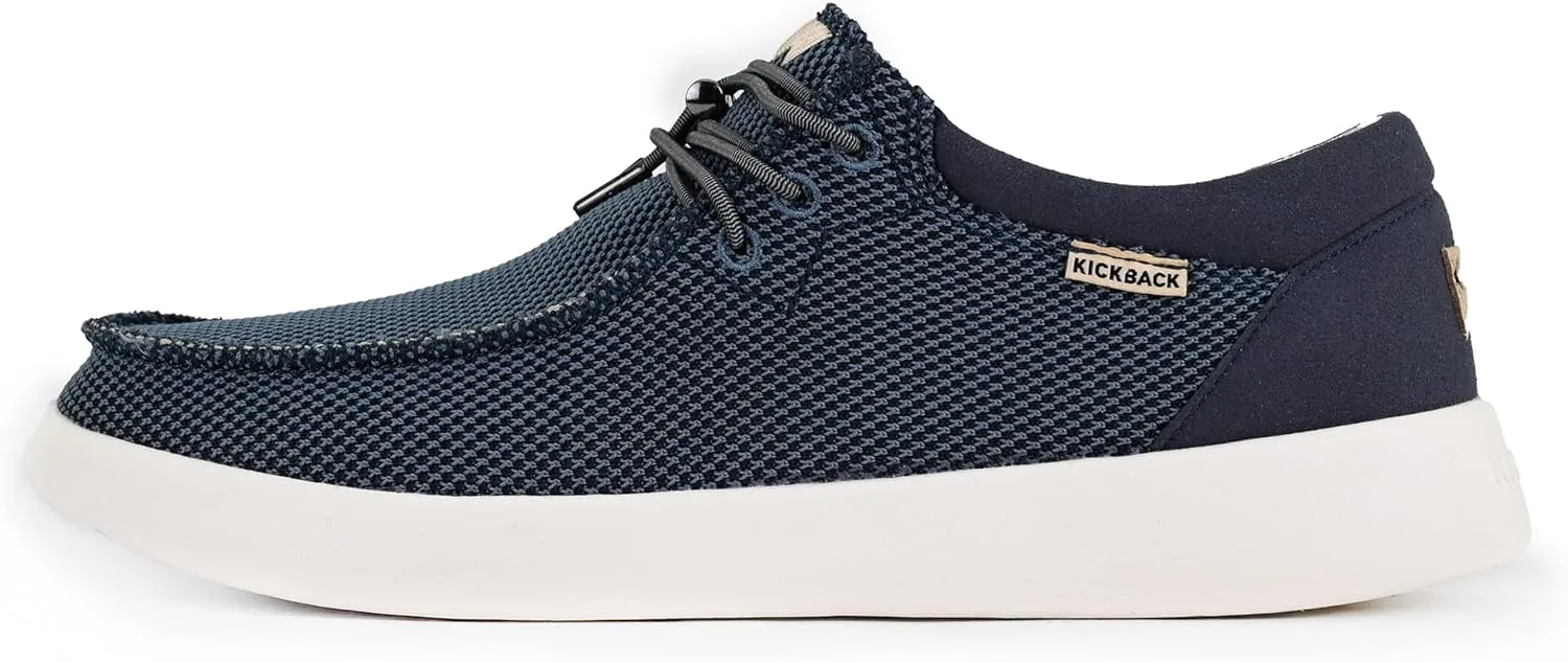 Kickback Haven Shoes - Men's Moccasins - Lightweight Lace Up Mens Smart Casual Shoes - All Day Comfort Mens Canvas Shoes - Men's Slip On Shoes