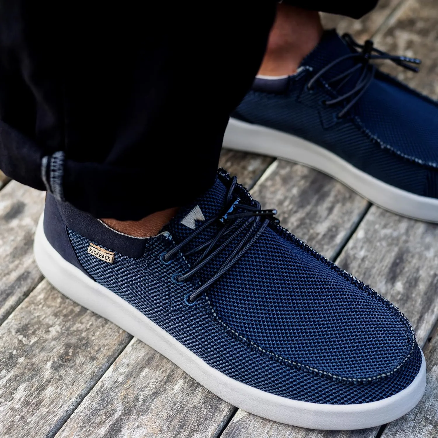 Kickback Haven Shoes - Men's Moccasins - Lightweight Lace Up Mens Smart Casual Shoes - All Day Comfort Mens Canvas Shoes - Men's Slip On Shoes