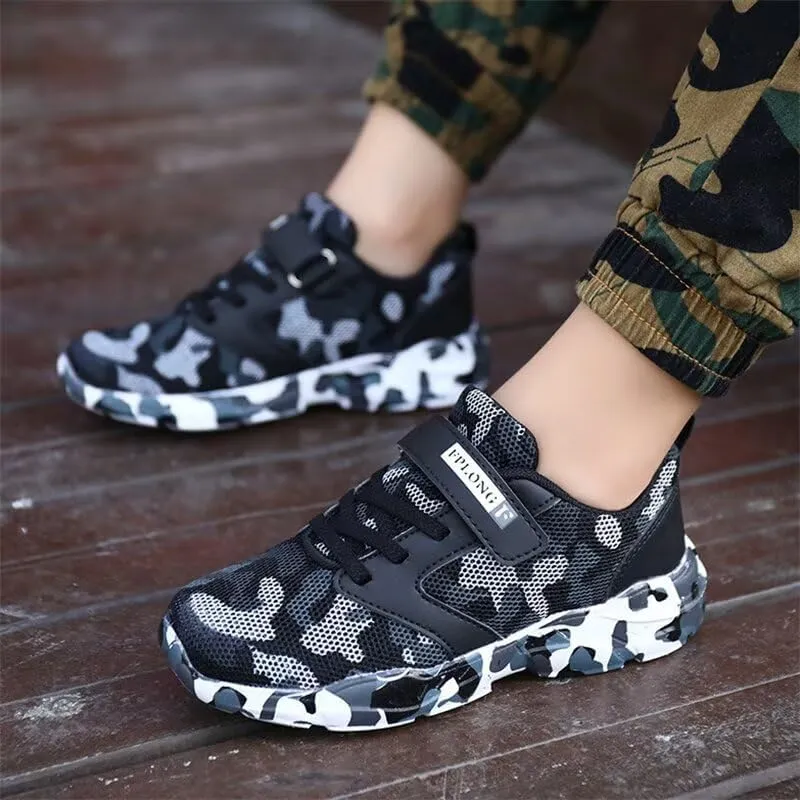 Kid's Boy Girl Lightweight Camouflage Sport Shoes for Walking Running Hiking