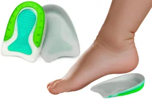 Kid’s Heel Cups - Soft Silicone Heel Inserts for Pain Relief and Comfort, Fits Shoes Size 3-7, Ideal for Plantar Fasciitis and Growing Feet (Green, 4 Pairs Kid's Size 3-7 / Women 4-8)