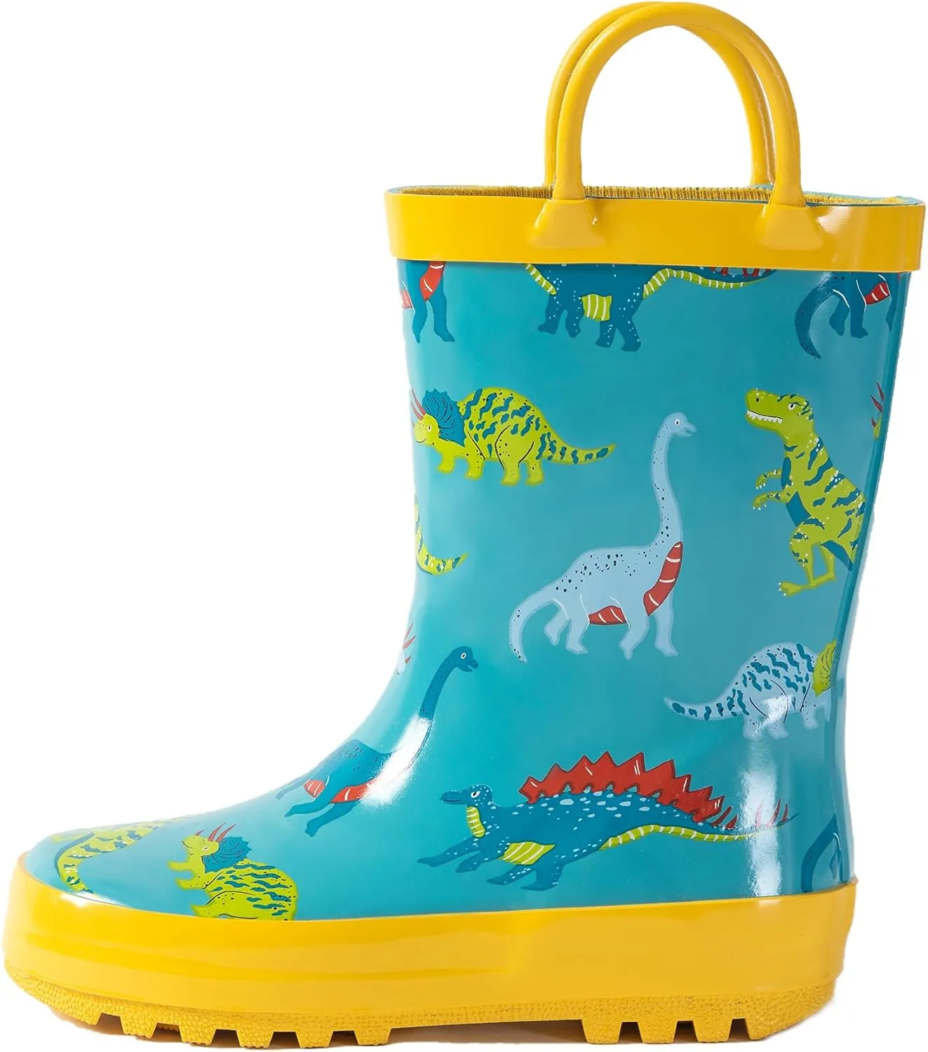 Kids Rain Boots - Toddler Waterproof Rubber Kids Rain Boots for Girls and Boys with Fun Patterns and Easy-On Handles