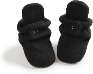 KIDSUN Infant Baby Boy Girl Cozy Fleece Bootie Newborn Stay On Slipper Winter Warm Gripper Non-Slip Crib Shoes
