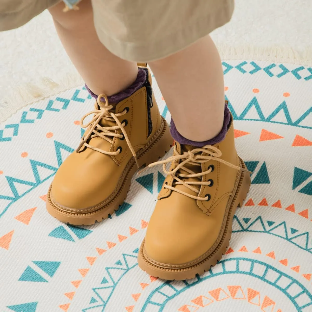 KIDSUN Toddler Boys Girls Boots Kids Work Boots Winter Snow Boots Lace Up Hiking Outdoor Boots (Toddler/little Kid)