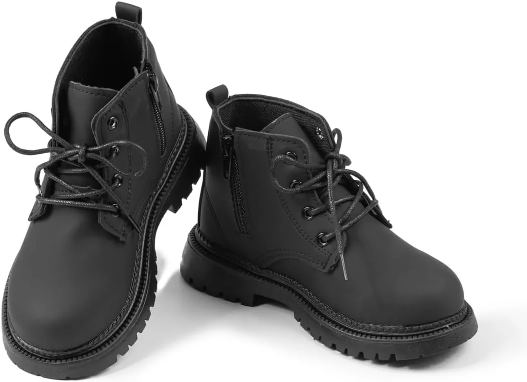 KIDSUN Toddler Boys Girls Boots Kids Work Boots Winter Snow Boots Lace Up Hiking Outdoor Boots (Toddler/little Kid)