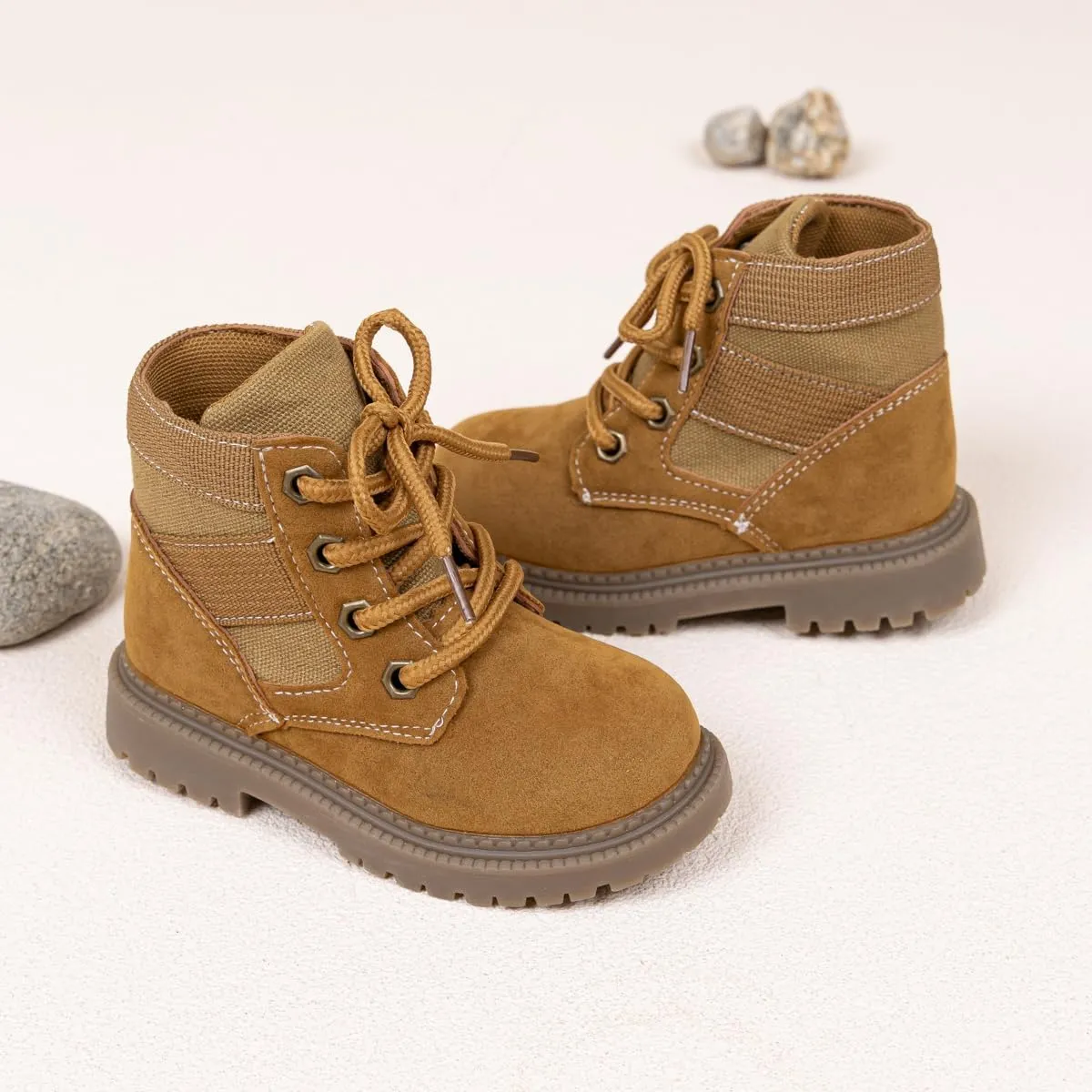KIDSUN Toddler Boys Girls Boots Kids Work Boots Winter Snow Boots Lace Up Hiking Outdoor Boots (Toddler/little Kid)