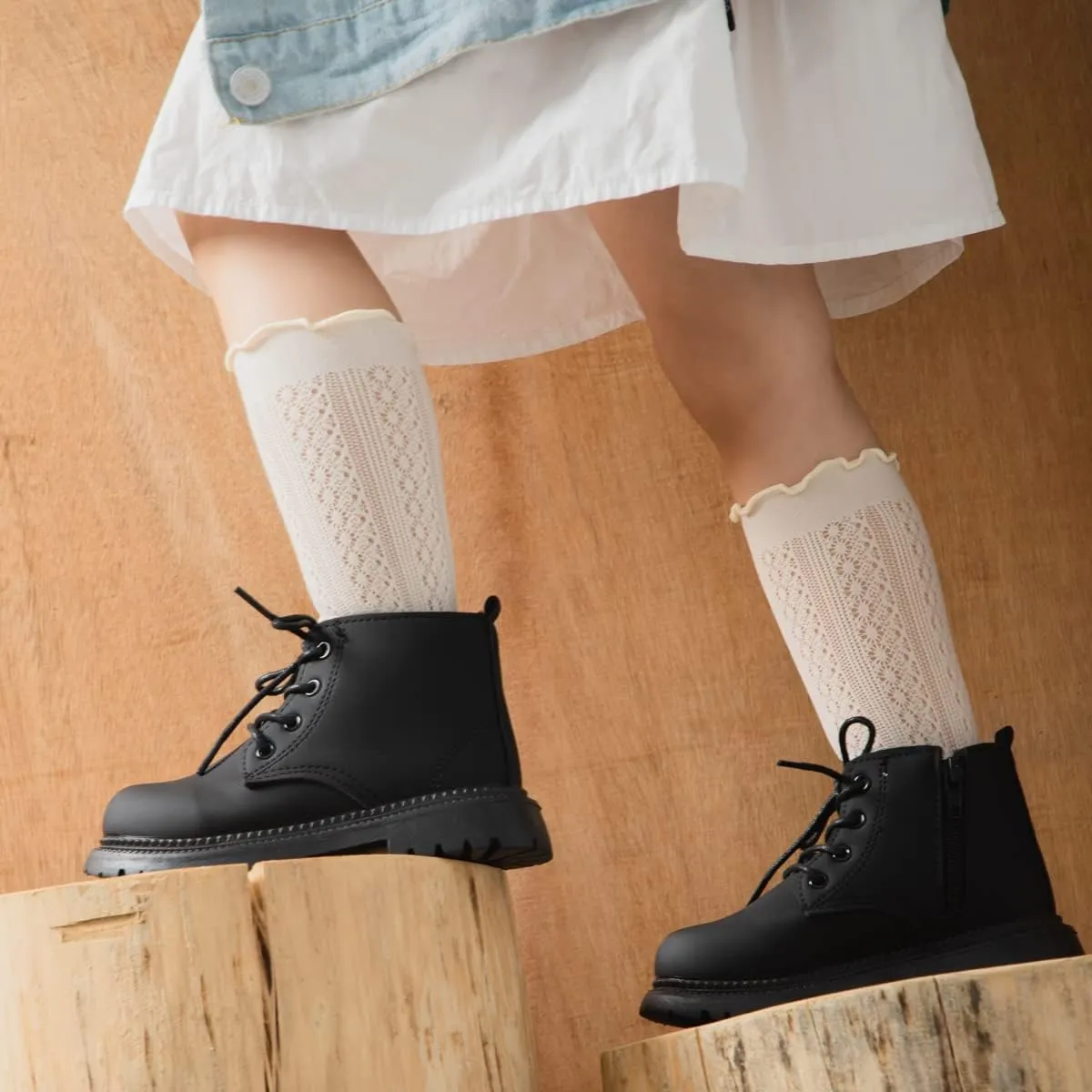KIDSUN Toddler Boys Girls Boots Kids Work Boots Winter Snow Boots Lace Up Hiking Outdoor Boots (Toddler/little Kid)