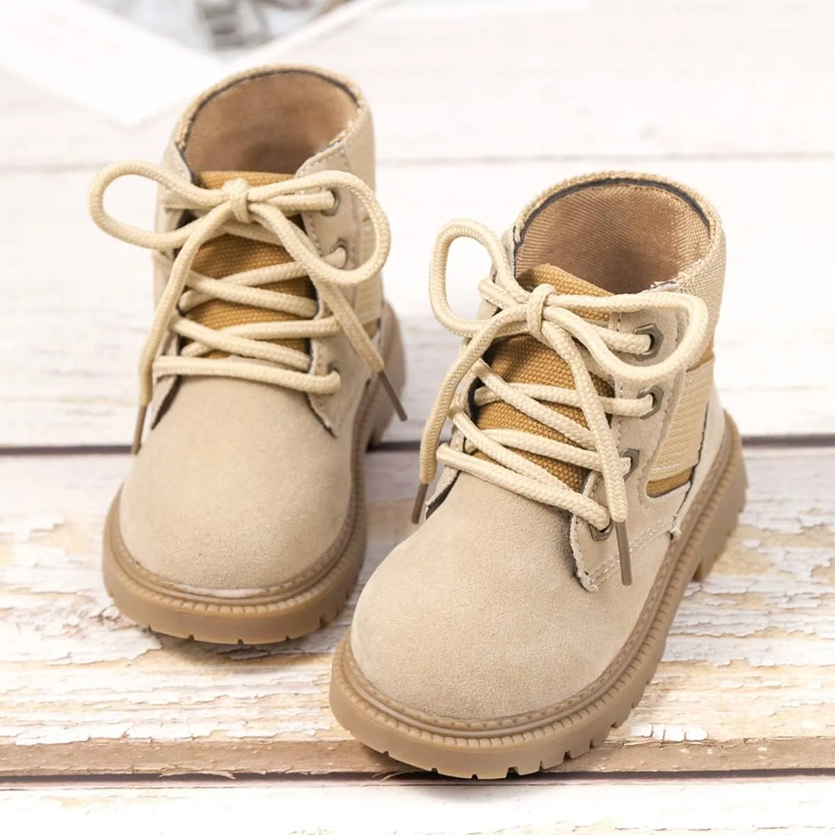 KIDSUN Toddler Boys Girls Boots Kids Work Boots Winter Snow Boots Lace Up Hiking Outdoor Boots (Toddler/little Kid)