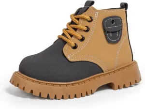 KIDSUN Toddler Boys Girls Boots Kids Work Boots Winter Snow Boots Lace Up Hiking Outdoor Boots (Toddler/little Kid)