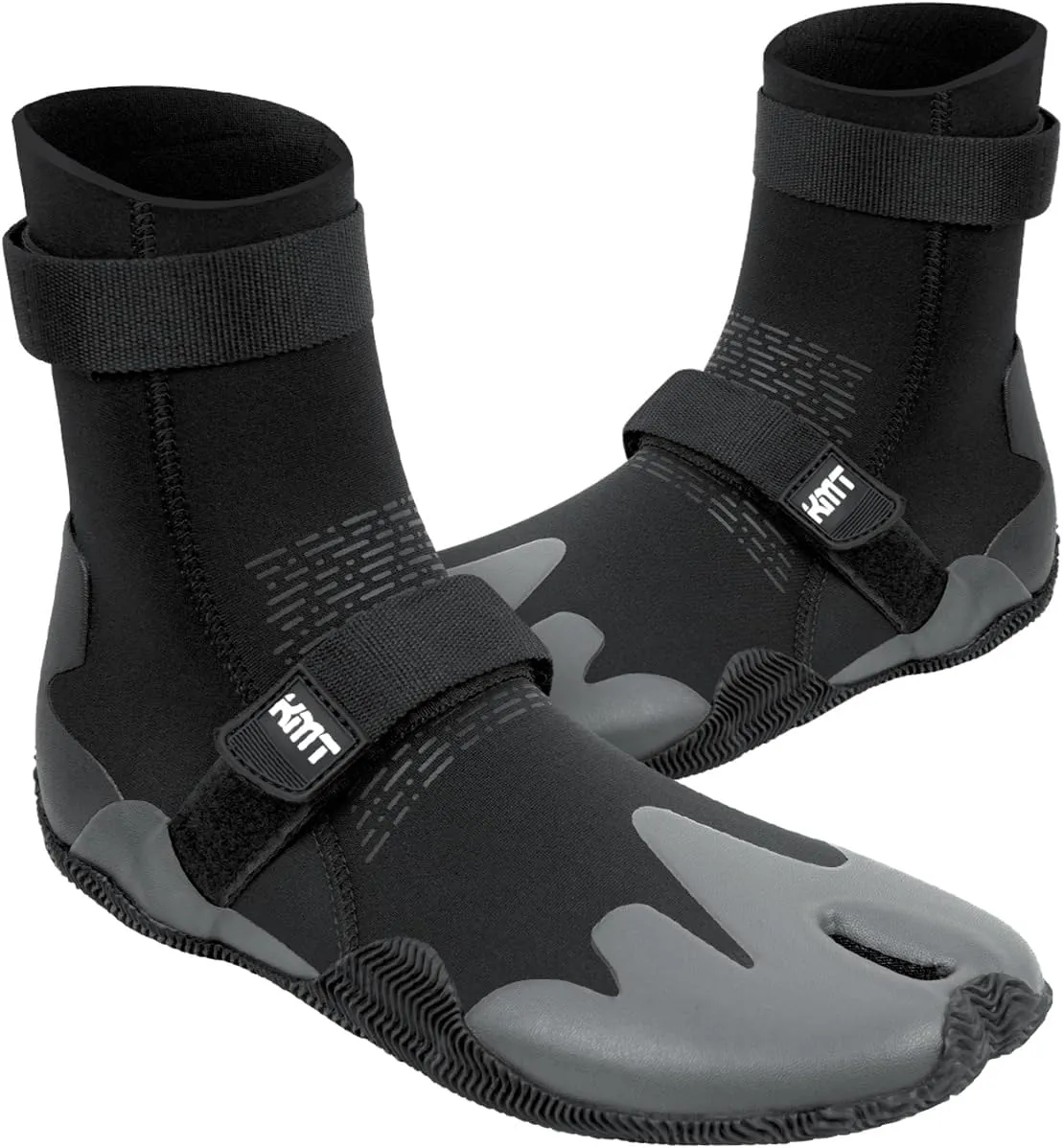 KMT 3mm Water Boots, Hi-Top Split Toe Booties with Anti-Slip Sole for Surfing Paddleboarding Kayaking