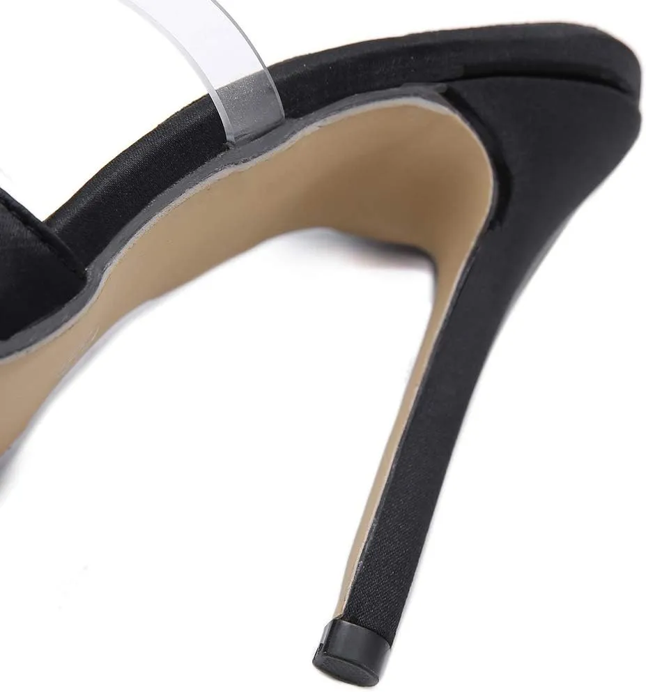 KOKOMOMO Womens Bow High Heels Mules Stiletto Slides Mule Heels Open Toe Heeled Sandals with Bowknot