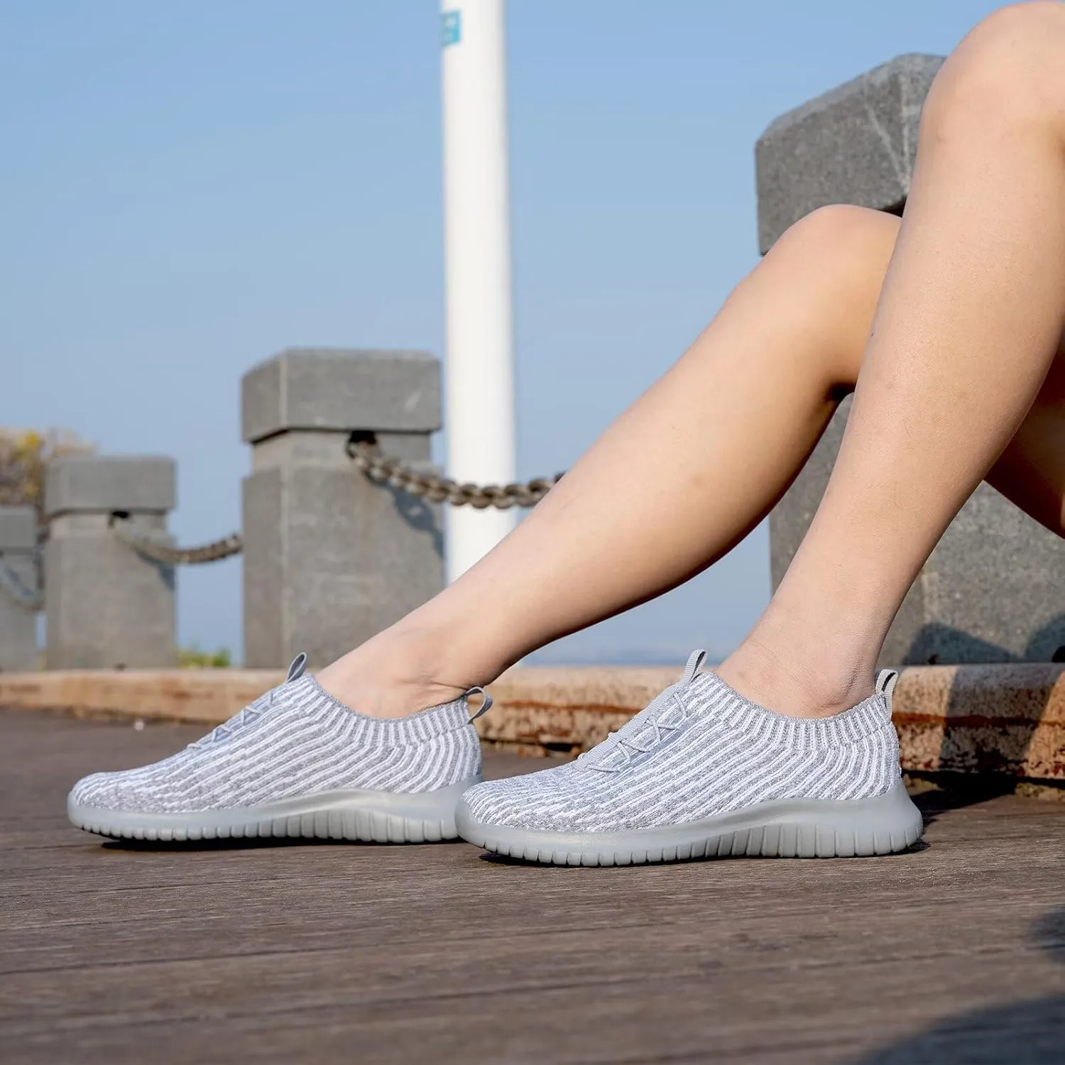konhill Women's Comfortable Walking Shoes - Tennis Athletic Casual Slip on Sneakers