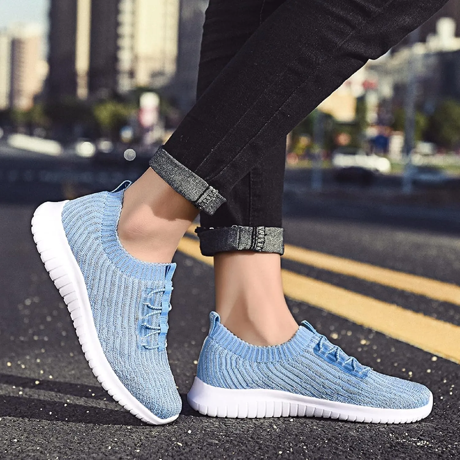 konhill Women's Comfortable Walking Shoes - Tennis Athletic Casual Slip on Sneakers