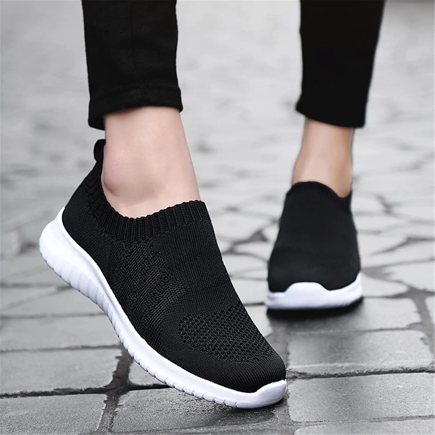 konhill Women's Walking Tennis Shoes - Lightweight Athletic Casual Gym Slip on Sneakers