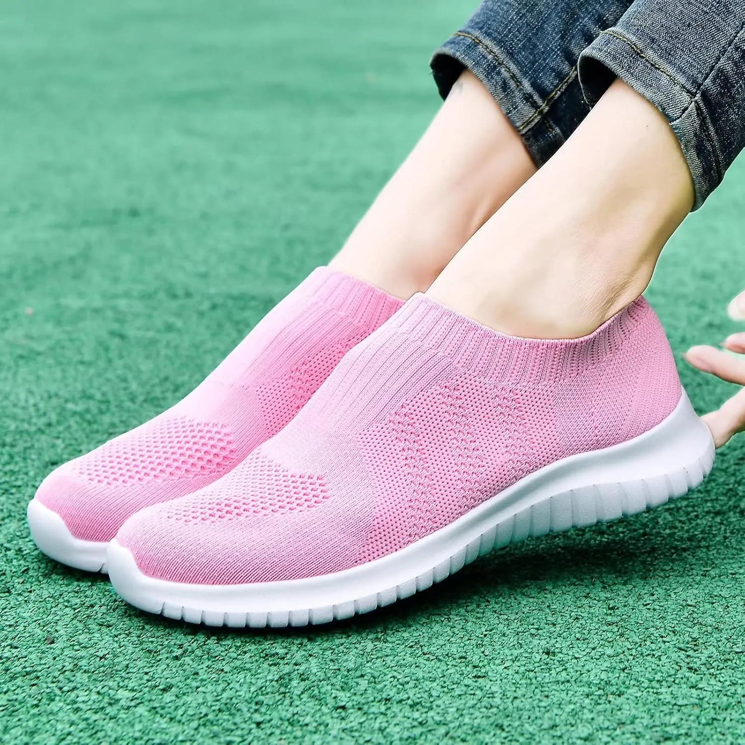 konhill Women's Walking Tennis Shoes - Lightweight Athletic Casual Gym Slip on Sneakers