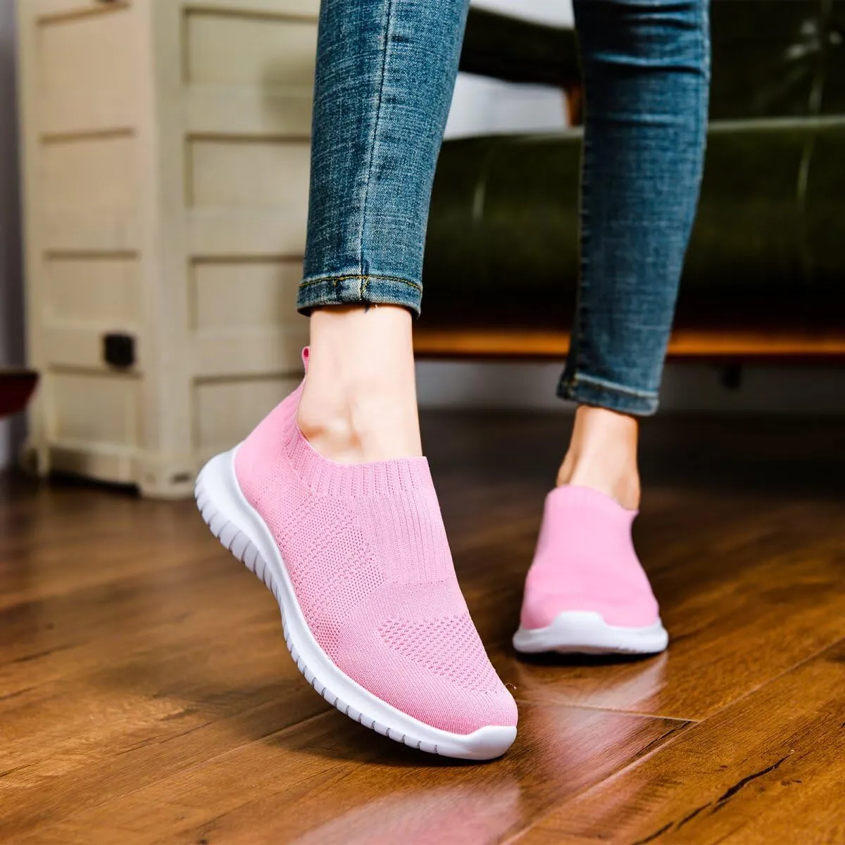 konhill Women's Walking Tennis Shoes - Lightweight Athletic Casual Gym Slip on Sneakers
