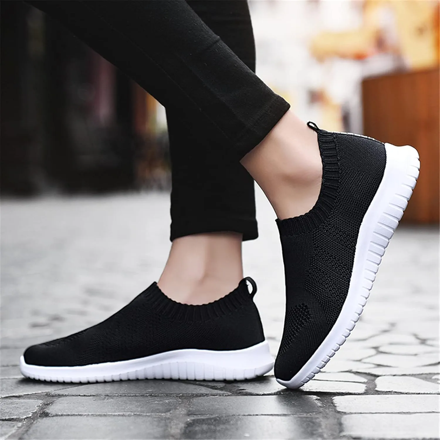 konhill Women's Walking Tennis Shoes - Lightweight Athletic Casual Gym Slip on Sneakers
