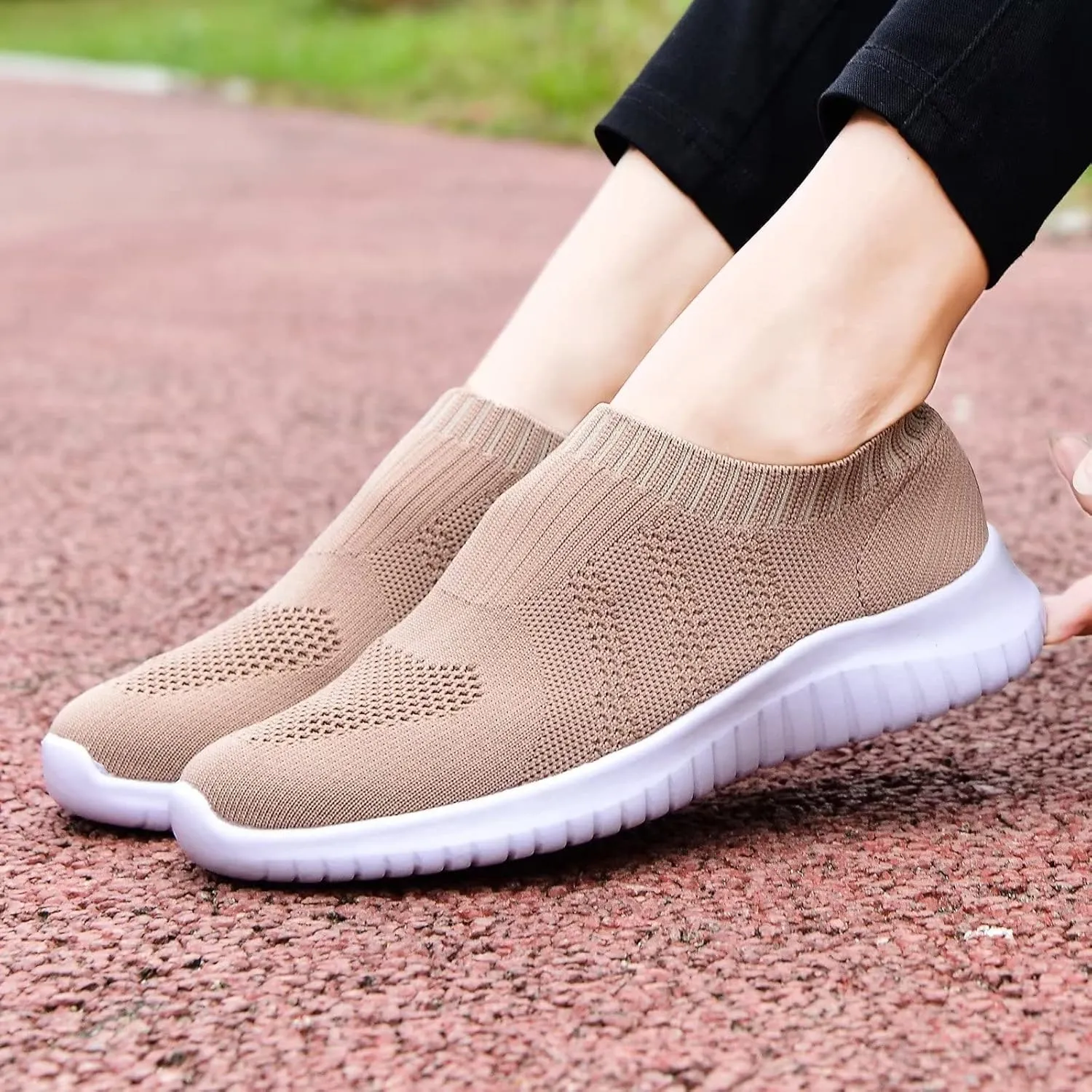 konhill Women's Walking Tennis Shoes - Lightweight Athletic Casual Gym Slip on Sneakers
