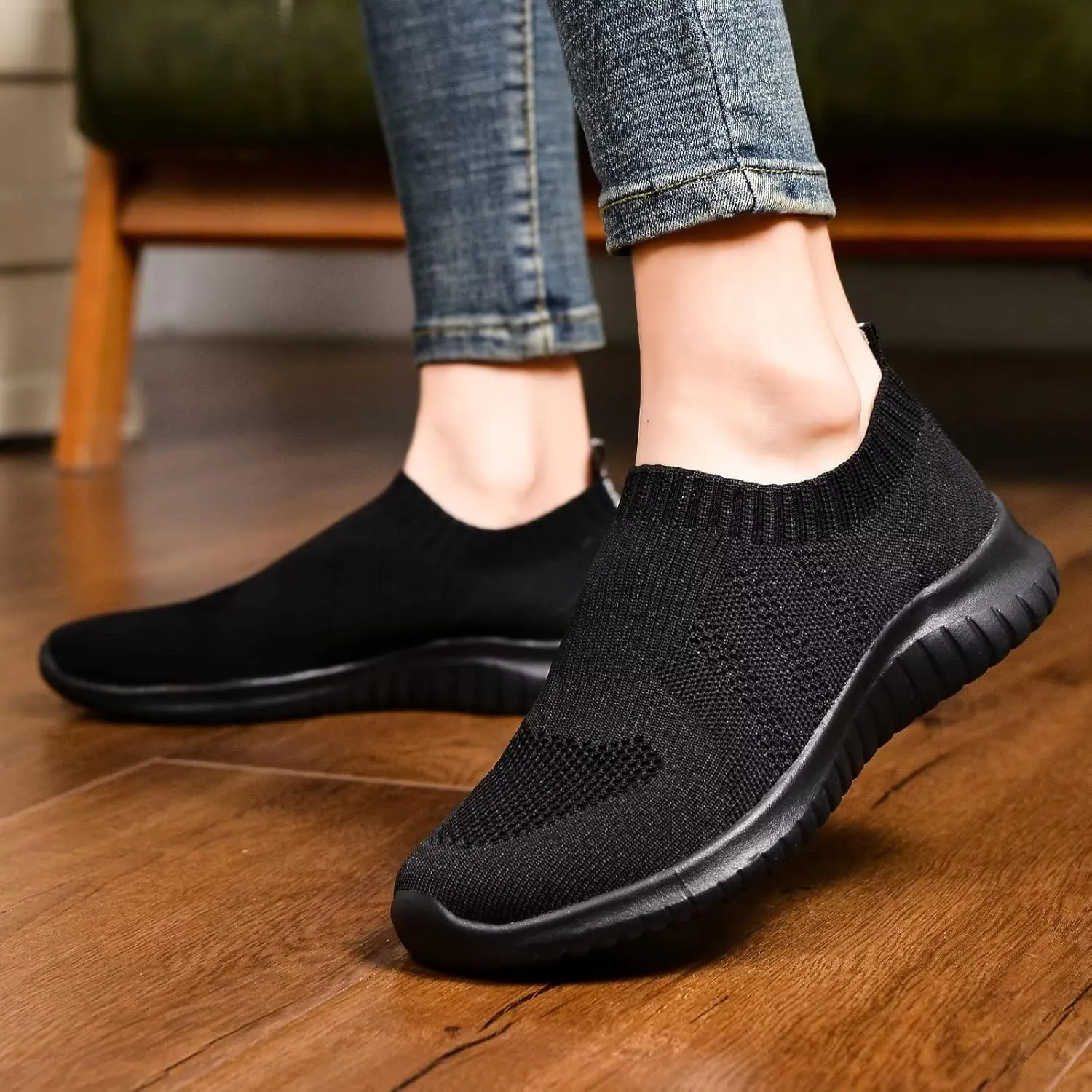 konhill Women's Walking Tennis Shoes - Lightweight Athletic Casual Gym Slip on Sneakers
