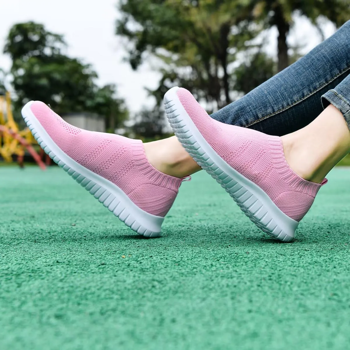 konhill Women's Walking Tennis Shoes - Lightweight Athletic Casual Gym Slip on Sneakers