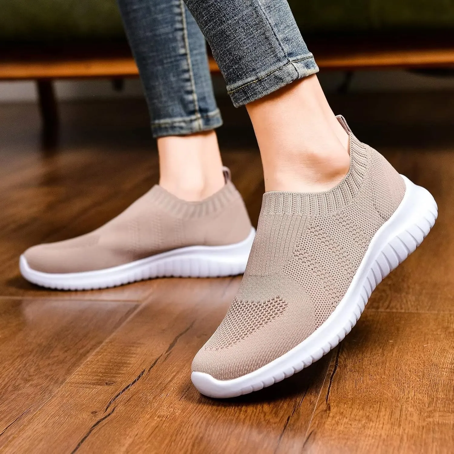 konhill Women's Walking Tennis Shoes - Lightweight Athletic Casual Gym Slip on Sneakers
