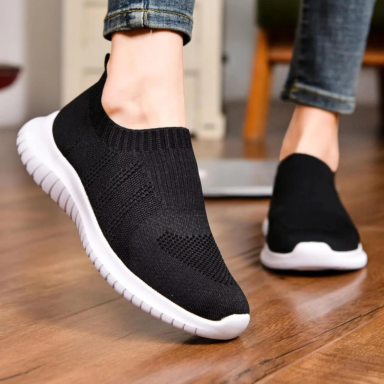 konhill Women's Walking Tennis Shoes - Lightweight Athletic Casual Gym Slip on Sneakers