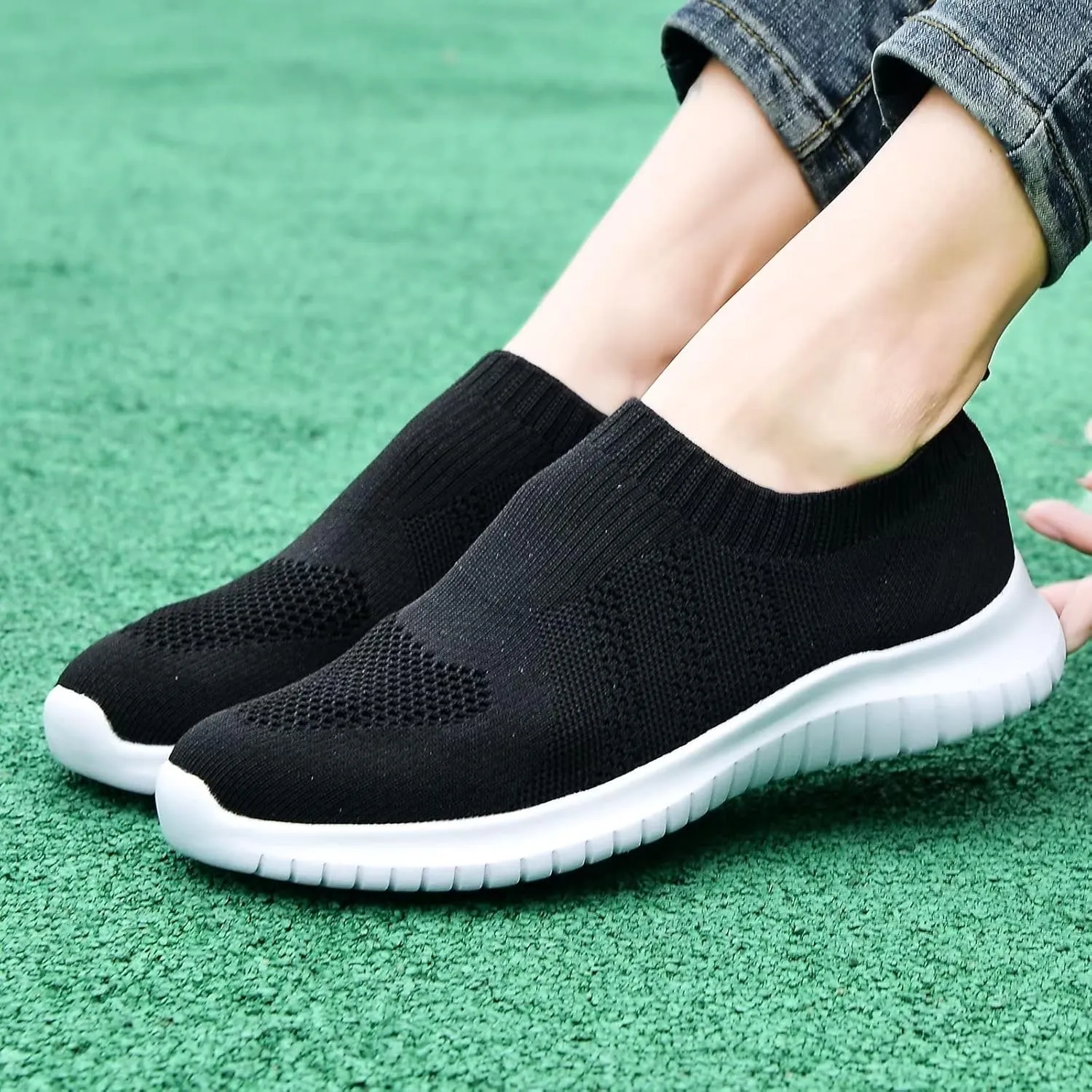 konhill Women's Walking Tennis Shoes - Lightweight Athletic Casual Gym Slip on Sneakers