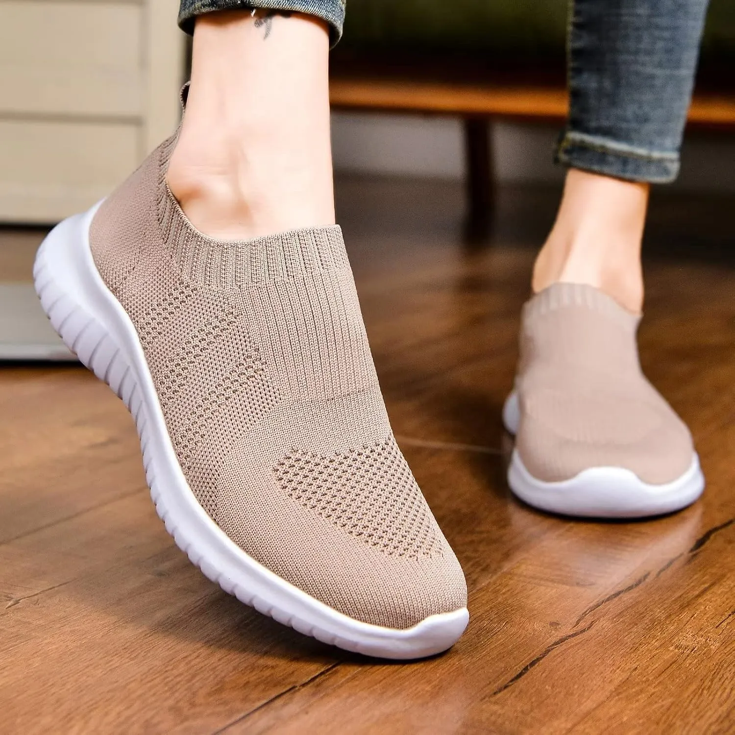 konhill Women's Walking Tennis Shoes - Lightweight Athletic Casual Gym Slip on Sneakers