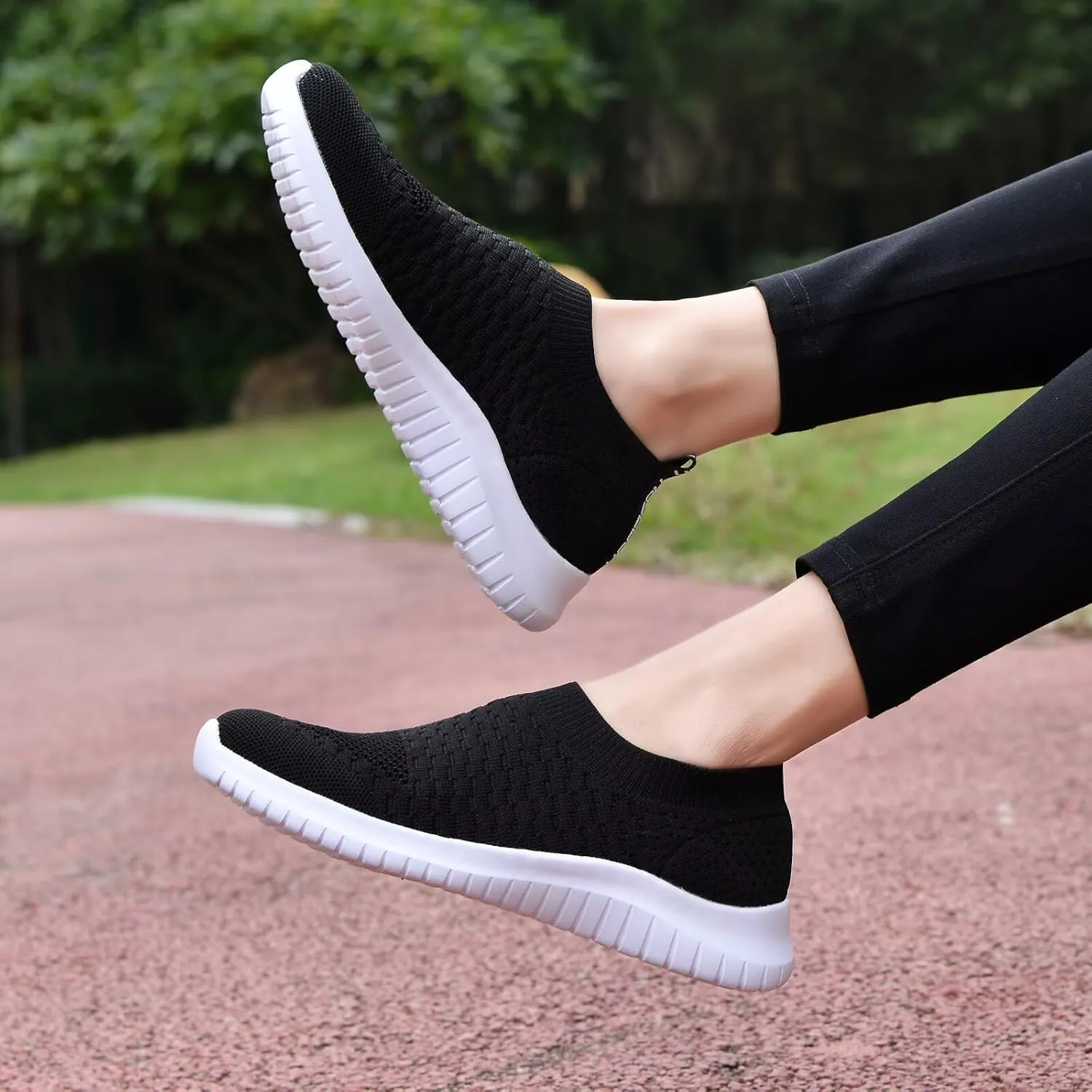konhill Women's Walking Tennis Shoes - Lightweight Athletic Casual Gym Slip on Sneakers