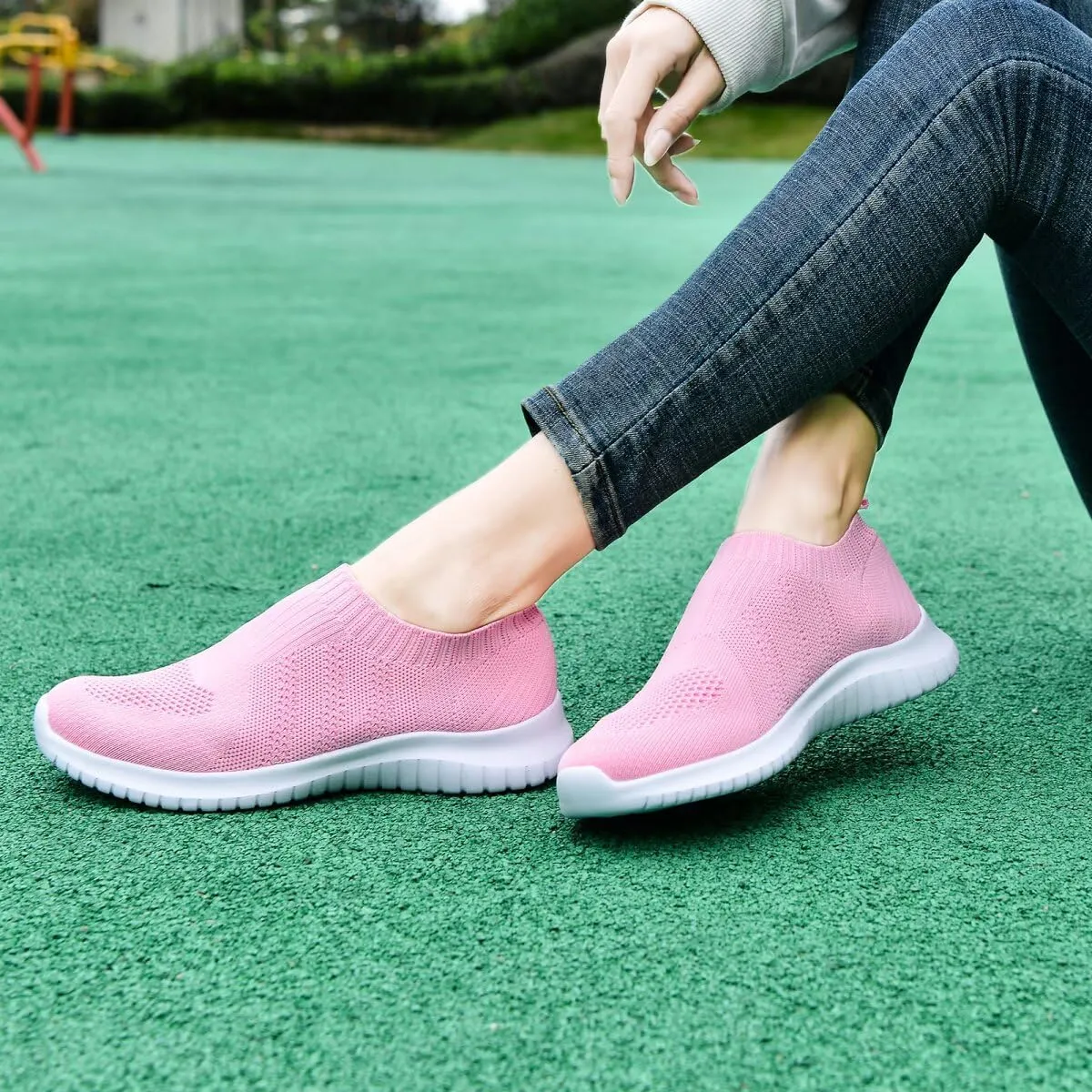 konhill Women's Walking Tennis Shoes - Lightweight Athletic Casual Gym Slip on Sneakers