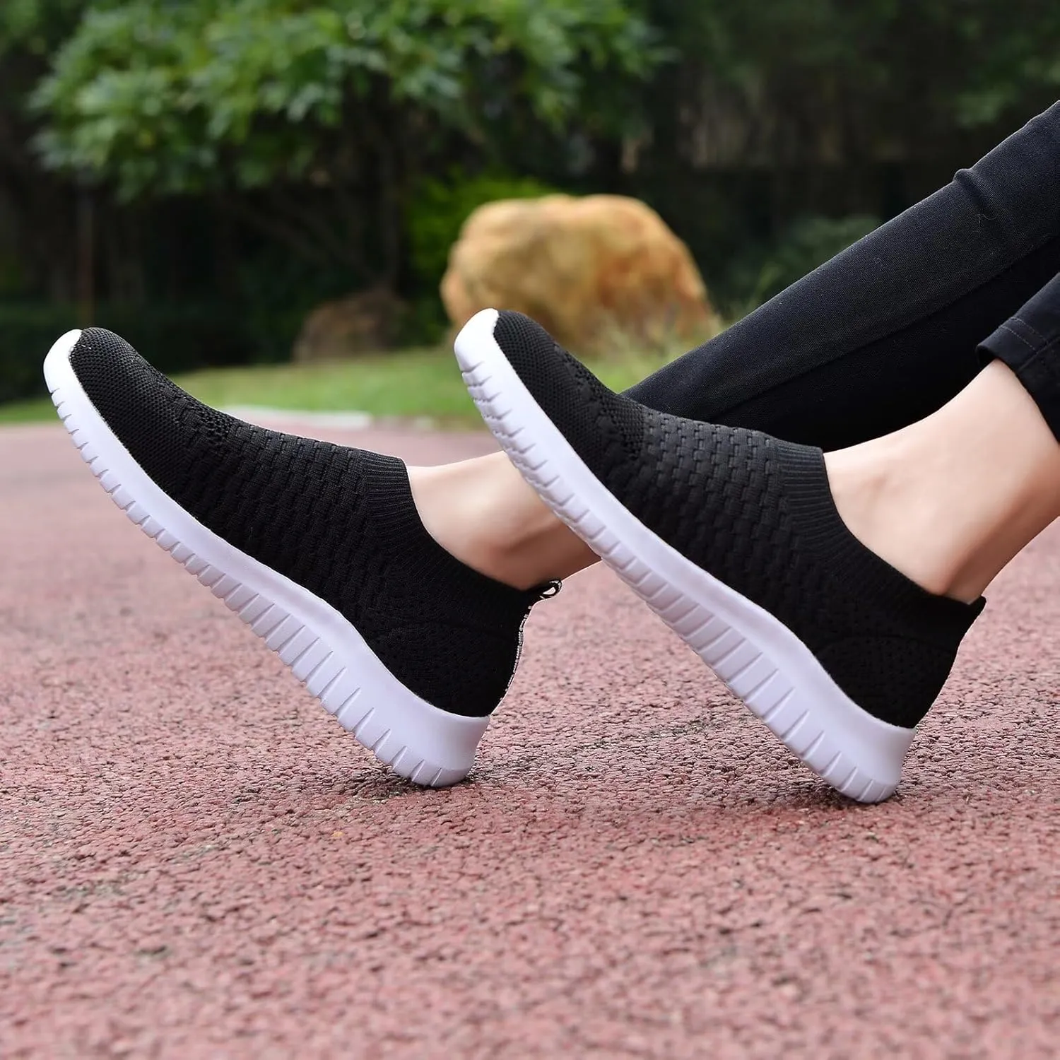 konhill Women's Walking Tennis Shoes - Lightweight Athletic Casual Gym Slip on Sneakers