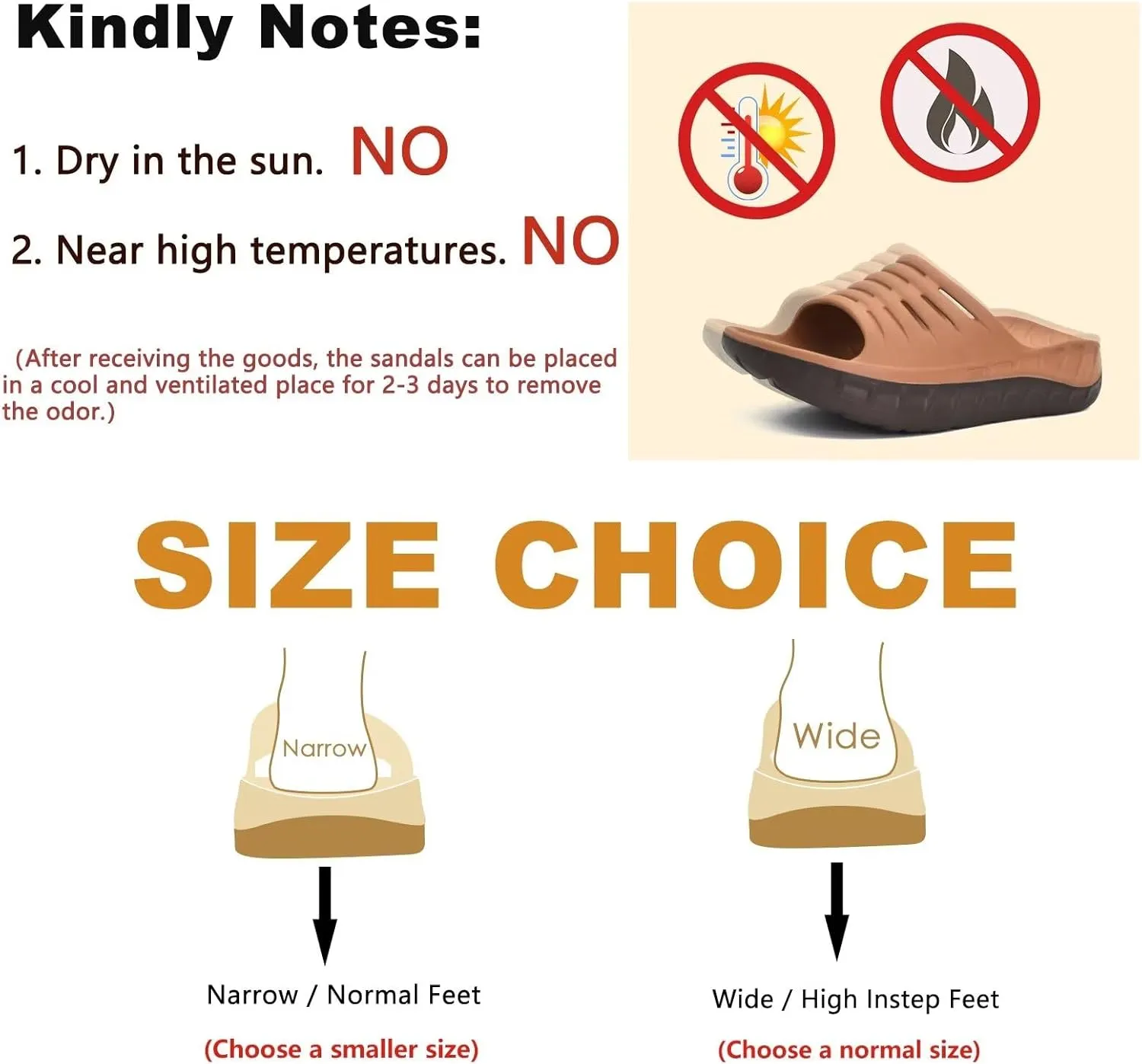 KuaiLu Mens Recovery Sandals Orthotic Thick Cushion Open Toe Sport Slides, Reduces Stress on Feet With Comfortable Plantar Fasciitis, Joints & Back Post-Exercise