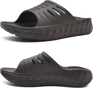 KuaiLu Mens Recovery Sandals Orthotic Thick Cushion Open Toe Sport Slides, Reduces Stress on Feet With Comfortable Plantar Fasciitis, Joints & Back Post-Exercise