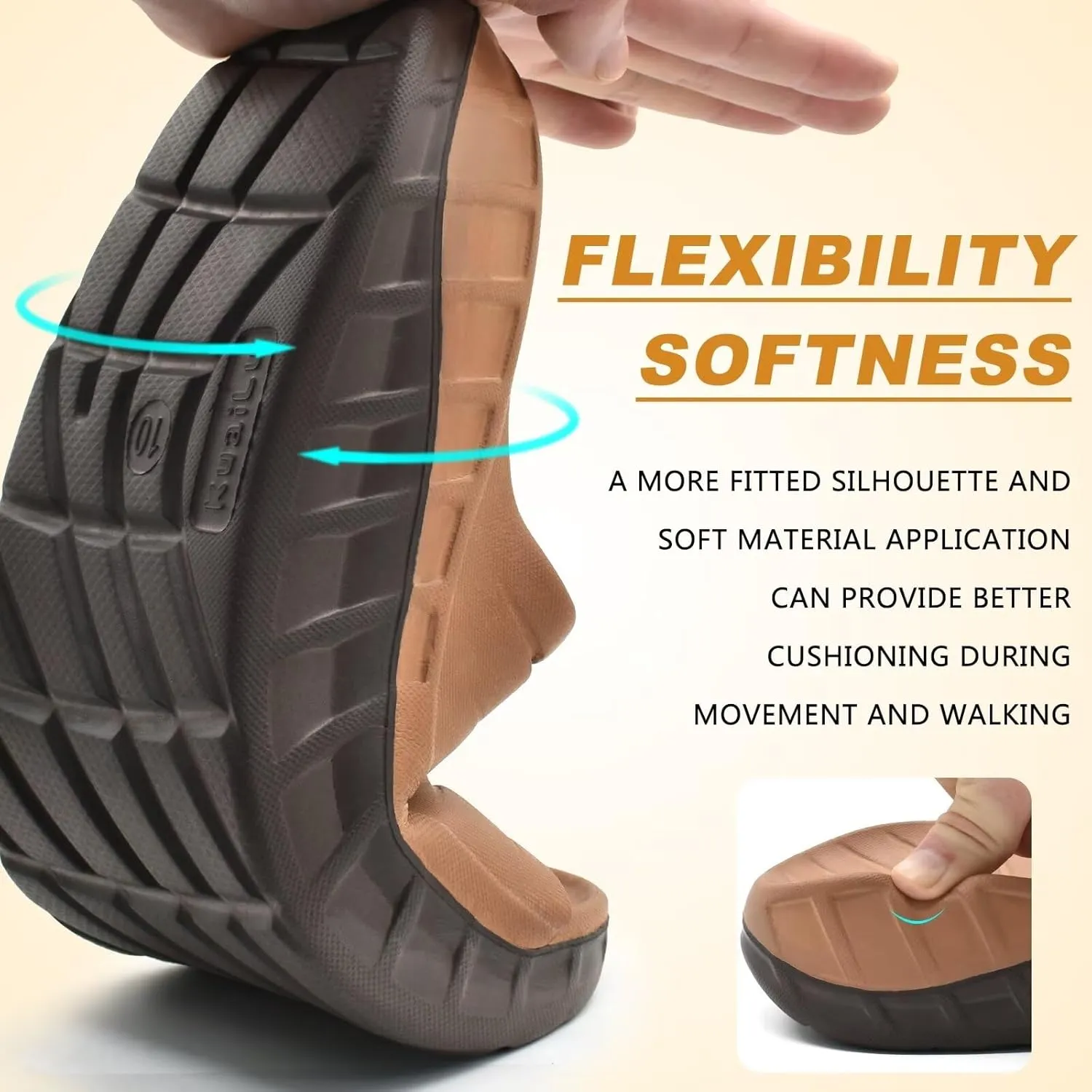 KuaiLu Mens Recovery Sandals Orthotic Thick Cushion Open Toe Sport Slides, Reduces Stress on Feet With Comfortable Plantar Fasciitis, Joints & Back Post-Exercise