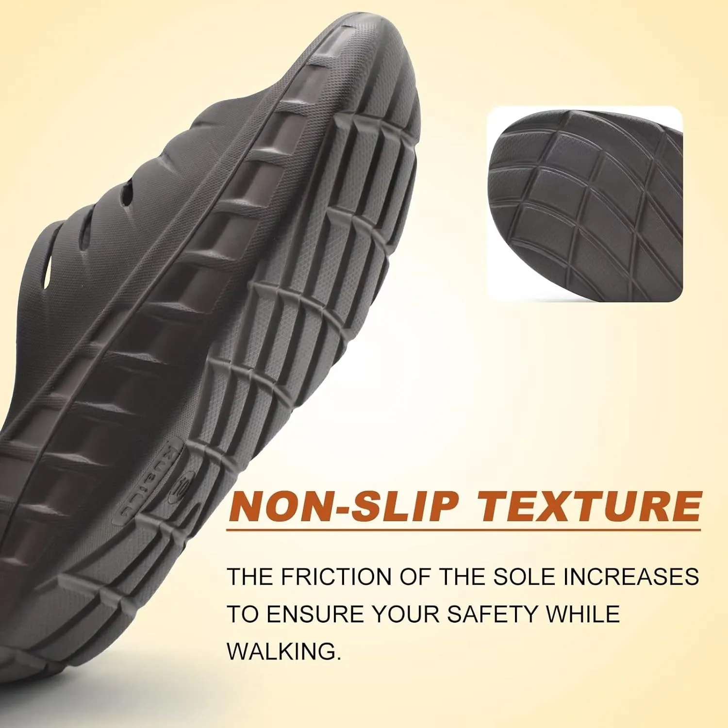 KuaiLu Mens Recovery Sandals Orthotic Thick Cushion Open Toe Sport Slides, Reduces Stress on Feet With Comfortable Plantar Fasciitis, Joints & Back Post-Exercise