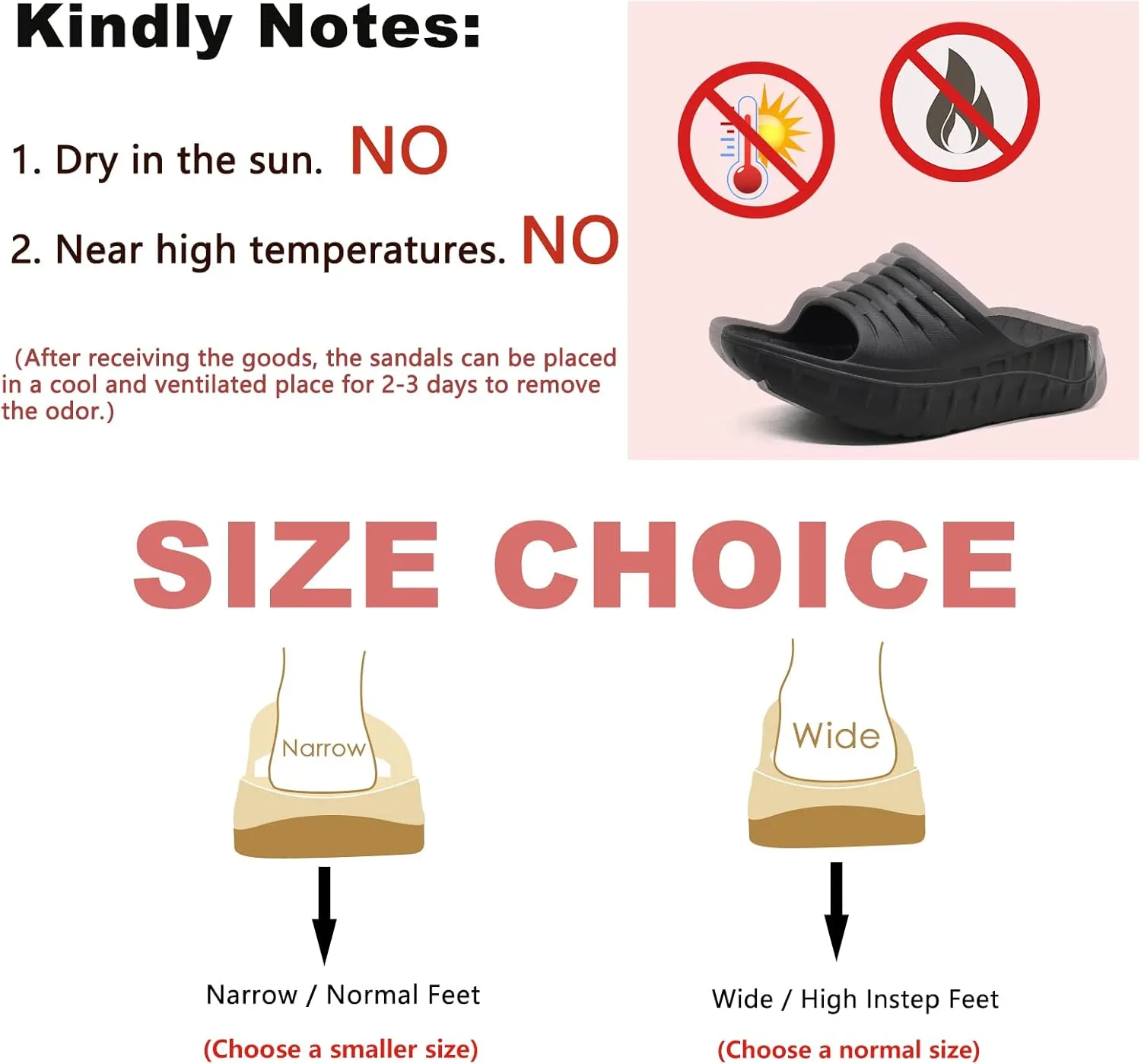 KuaiLu Mens Recovery Sandals Orthotic Thick Cushion Open Toe Sport Slides, Reduces Stress on Feet With Comfortable Plantar Fasciitis, Joints & Back Post-Exercise