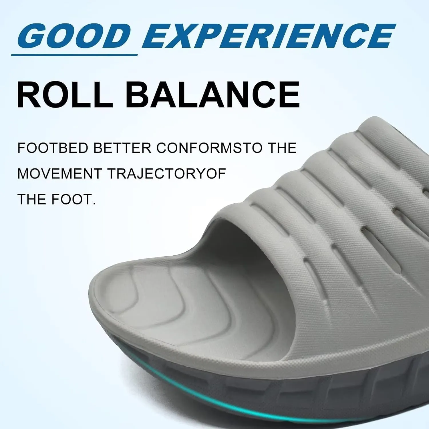 KuaiLu Mens Recovery Sandals Orthotic Thick Cushion Open Toe Sport Slides, Reduces Stress on Feet With Comfortable Plantar Fasciitis, Joints & Back Post-Exercise