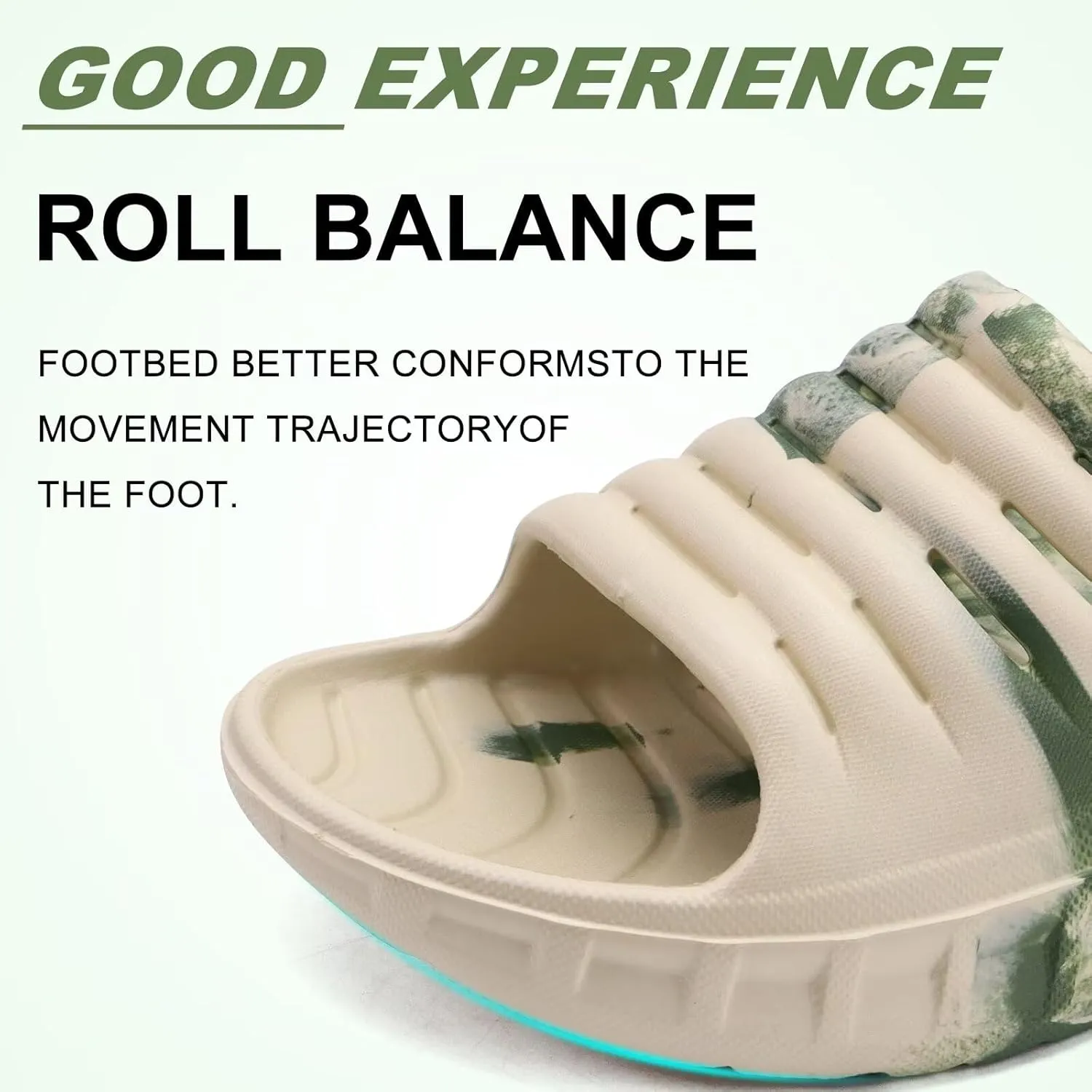 KuaiLu Mens Recovery Sandals Orthotic Thick Cushion Open Toe Sport Slides, Reduces Stress on Feet With Comfortable Plantar Fasciitis, Joints & Back Post-Exercise