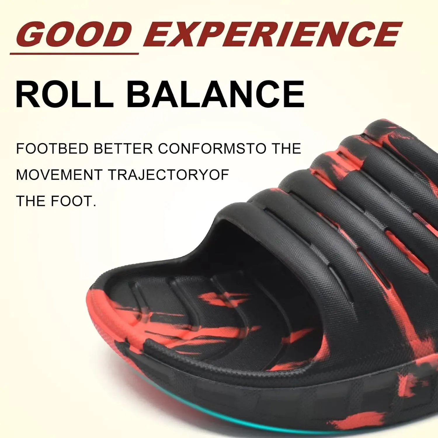 KuaiLu Mens Recovery Sandals Orthotic Thick Cushion Open Toe Sport Slides, Reduces Stress on Feet With Comfortable Plantar Fasciitis, Joints & Back Post-Exercise