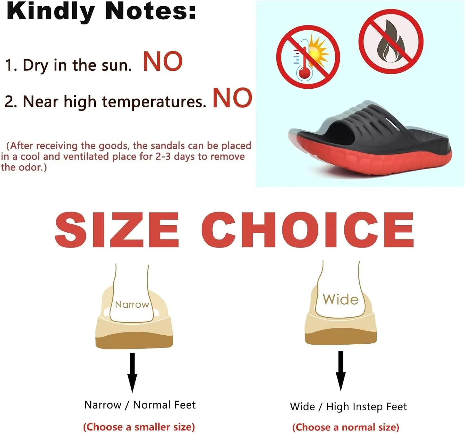 KuaiLu Mens Recovery Sandals Orthotic Thick Cushion Open Toe Sport Slides, Reduces Stress on Feet With Comfortable Plantar Fasciitis, Joints & Back Post-Exercise