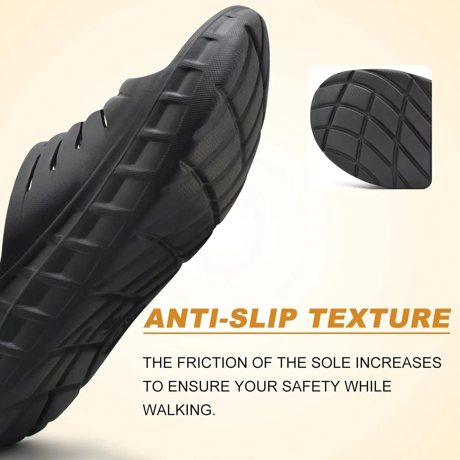 KuaiLu Mens Recovery Sandals Orthotic Thick Cushion Open Toe Sport Slides, Reduces Stress on Feet With Comfortable Plantar Fasciitis, Joints & Back Post-Exercise