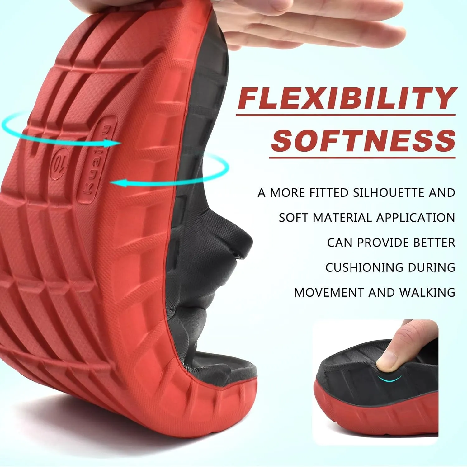 KuaiLu Mens Recovery Sandals Orthotic Thick Cushion Open Toe Sport Slides, Reduces Stress on Feet With Comfortable Plantar Fasciitis, Joints & Back Post-Exercise
