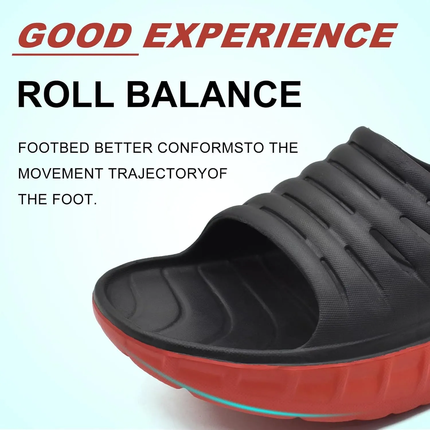 KuaiLu Mens Recovery Sandals Orthotic Thick Cushion Open Toe Sport Slides, Reduces Stress on Feet With Comfortable Plantar Fasciitis, Joints & Back Post-Exercise