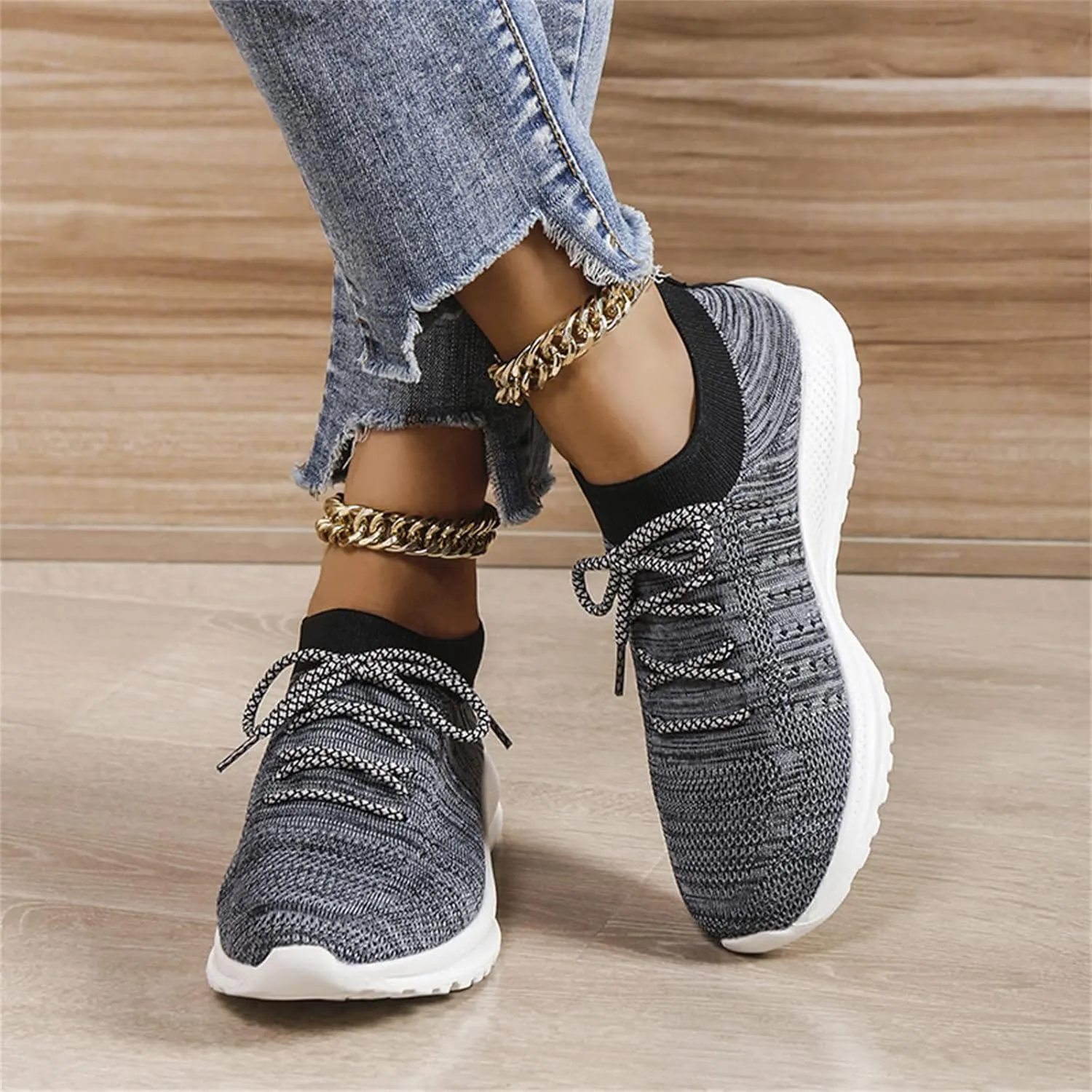 Ladmiple Womens Tennis Shoes Running Fashion Sport Gym Jogging Walking Fitness Sneakers Non Slip Slip On Athletic Shoes