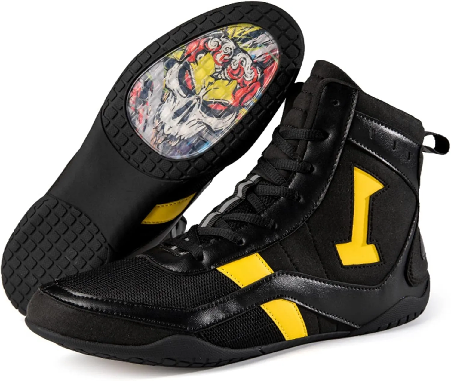 Laides Boxing Shoes, Professional Wrestling Shoes Female Kickboxing Sparring Trainers Breathable Bodybuilding Boots