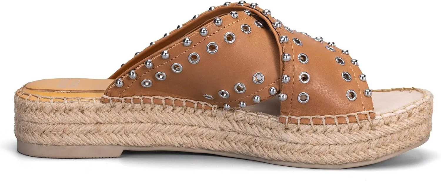 landing craft Womens Platform Slides Bohemia Sandals Slip on Open Toe Espadrille Wedges Vintage Sandals for Women