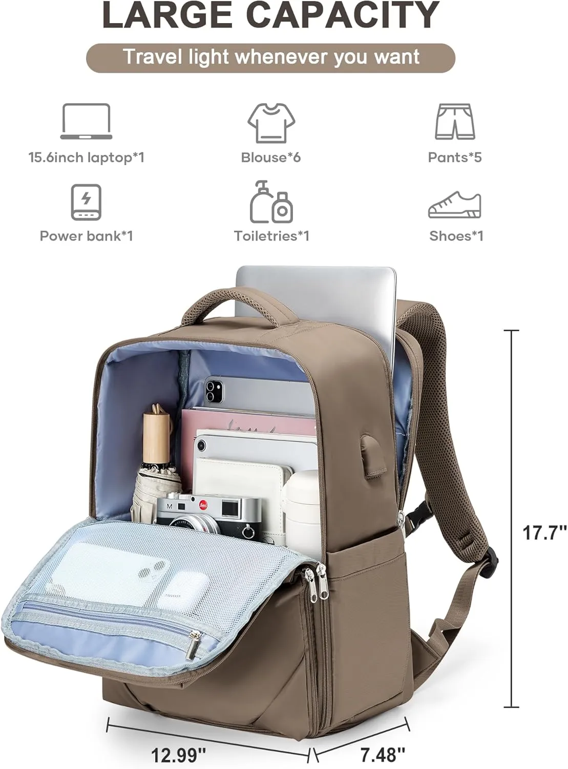 Large Travel Backpack Carry On Flight Approved Carry On Backpack For Women Airplanes Backpack For Travel Backpacks