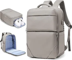 Large Travel Backpack - Carry On Flight Approved Mochila De Viaje For Women & Men - Airplane Personal Item Travel Bag - Khaki